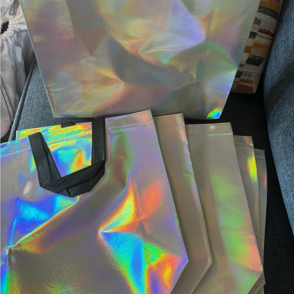 BUNDLE OF FIVE 13”x11” Iridescent Tote Bags BRAND NEW - Picture 8 of 10